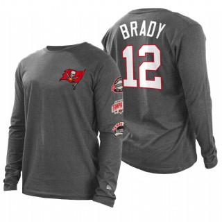 Tampa Bay Buccaneers Tom Brady Gray Hype 2-Hit Long Sleeve T-Shirt