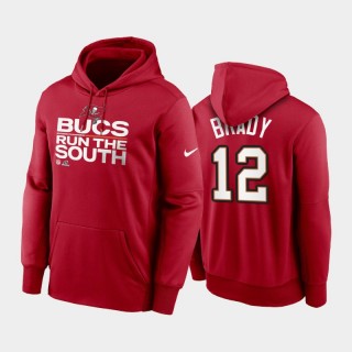 Buccaneers #12 Tom Brady 2021 NFC South Division Champions Red Hoodie