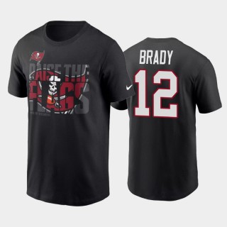 Tampa Bay Buccaneers Tom Brady Black Raise The Flag Team Logo T-Shirt