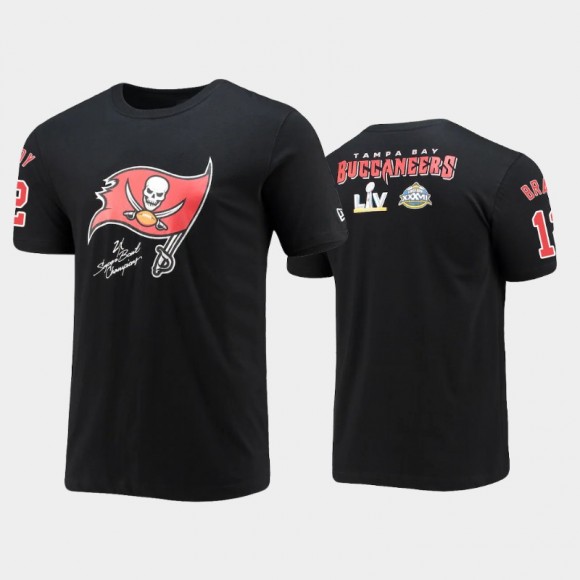 Tampa Bay Buccaneers Tom Brady Black Super Bowl Champions Commemorative T-Shirt