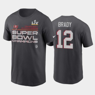 Buccaneers Super Bowl LV Champions Tom Brady T-Shirt Anthracite Locker Room
