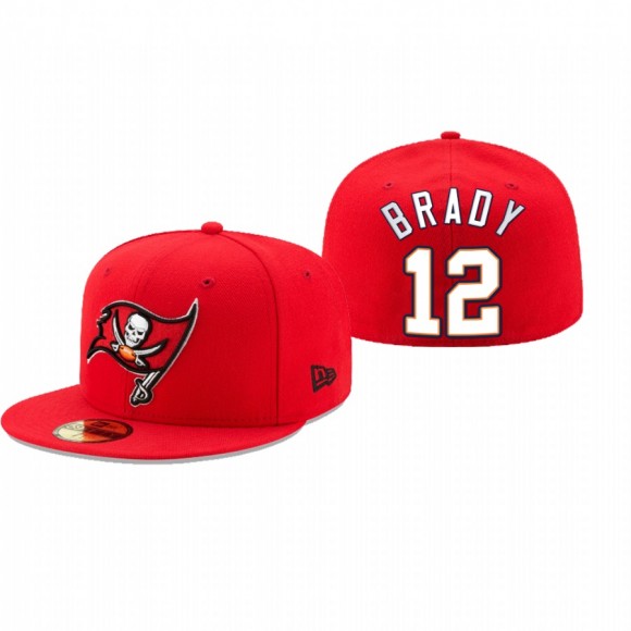 Tampa Bay Buccaneers Tom Brady Primary Logo Fitted Hat - Red