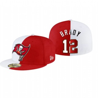 Tampa Bay Buccaneers Tom Brady Split Team Logo Hat - Red White