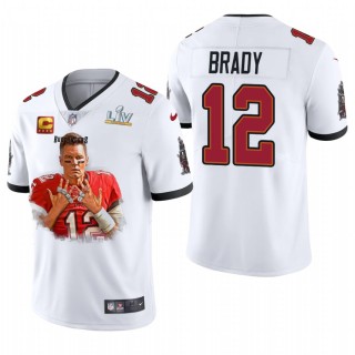 Tampa Bay Buccaneers Tom Brady Super Bowl LV Champions 7 Rings  Vapor Limited Jersey - White