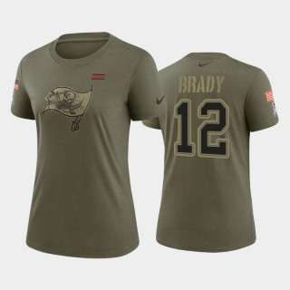 Women's Buccaneers Tom Brady 2021 Salute To Service Olive T-Shirt