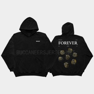 Tom Brady Tampa Bay Buccaneers Forever Super Bowl Rings Hoodie - Black