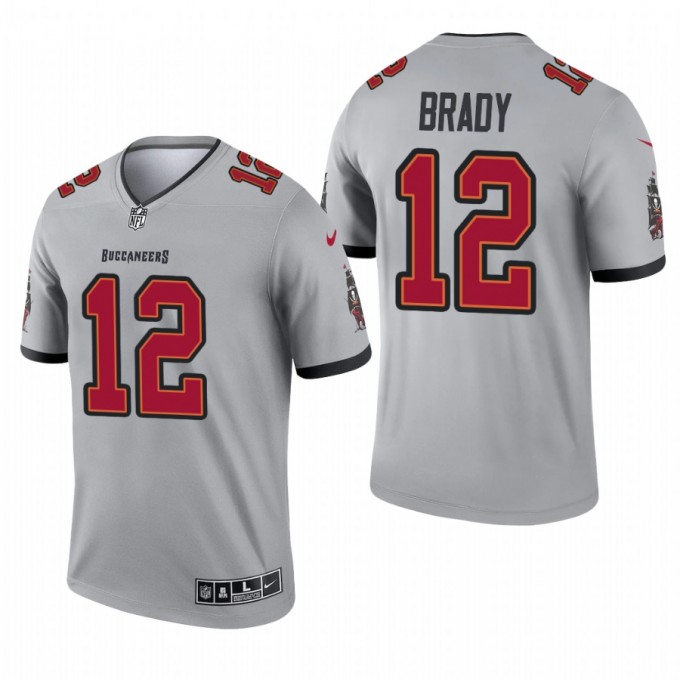 Nike Men's Tom Brady Gray Tampa Bay Buccaneers Inverted Legend Jersey - Gray