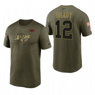 Buccaneers #12 Tom Brady 2021 Salute To Service Legend T-Shirt - Olive