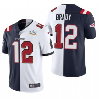 Tom Brady Tampa Bay Buccaneers Super Bowl LV Champions Split Vapor Limited Jersey - Navy White